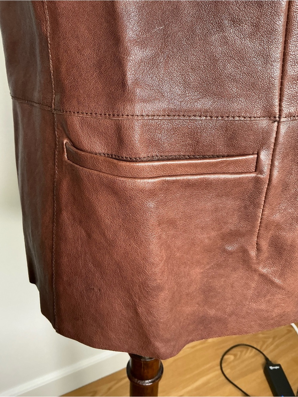 MARNI Brown Lamb Leather Short-Sleeve Jacket Asymmetrical Snap Buttons Size 38 - Picture 7 of 15